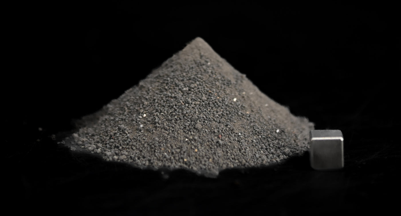 A pile of Basalt mineral used in Space Resource Technologies high-fidelity Lunar, Martian, and Asteroid regolith simulants.