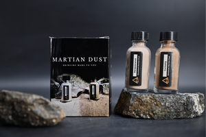 Space Resource Technologies Perserverance and Curiosity Martian Regolith Simulant Jars - High Fidelity Mars Soil Analogs - Jezero Delta (JEZ-1) and Mars Global (MGS-1)